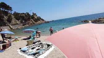 Beach Walk in Spain - Costa Brava Lloret de Mar - August 2022