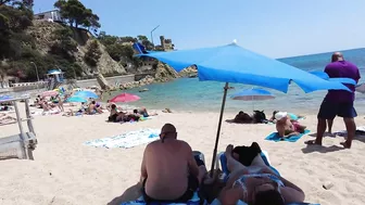 Beach Walk in Spain - Costa Brava Lloret de Mar - August 2022