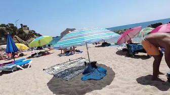 Beach Walk in Spain - Costa Brava Lloret de Mar - August 2022