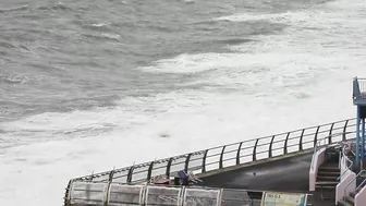 Storm Claudio hits Chesil beach with huge waves smashing the coast