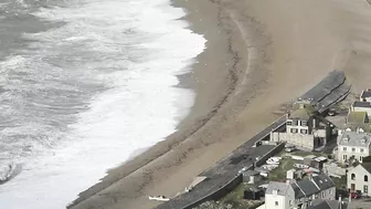 Storm Claudio hits Chesil beach with huge waves smashing the coast