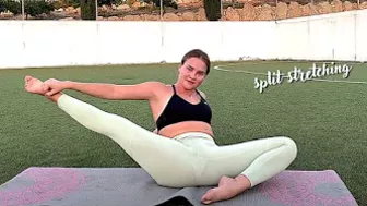 leg stretch & flexible splits & contortion workout & middle split stretches. yoga & gymnastics