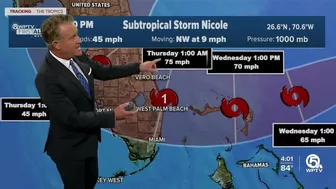 Subtropical Storm Nicole, 4 p.m. advisory for Nov. 7, 2022