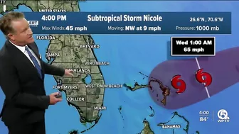 Subtropical Storm Nicole, 4 p.m. advisory for Nov. 7, 2022