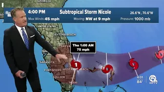 Subtropical Storm Nicole, 4 p.m. advisory for Nov. 7, 2022