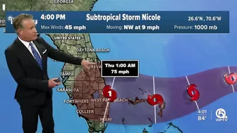 Subtropical Storm Nicole, 4 p.m. advisory for Nov. 7, 2022