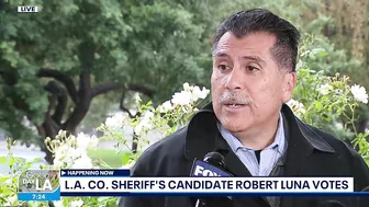 L.A. County Sheriff candidate Robert Luna casts his ballot in Long Beach