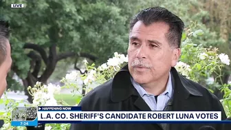 L.A. County Sheriff candidate Robert Luna casts his ballot in Long Beach