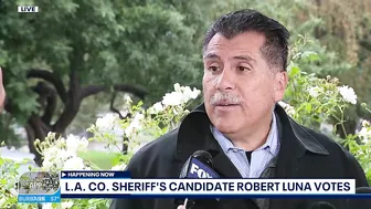 L.A. County Sheriff candidate Robert Luna casts his ballot in Long Beach