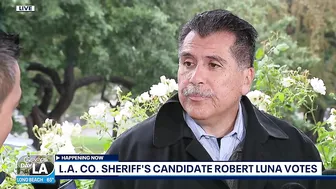 L.A. County Sheriff candidate Robert Luna casts his ballot in Long Beach