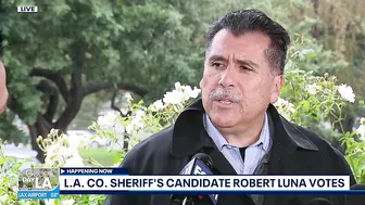 L.A. County Sheriff candidate Robert Luna casts his ballot in Long Beach