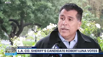 L.A. County Sheriff candidate Robert Luna casts his ballot in Long Beach