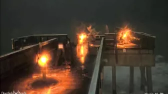 Video shows waves slamming Deerfield Beach pier