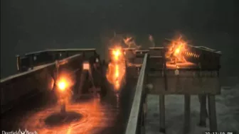 Video shows waves slamming Deerfield Beach pier