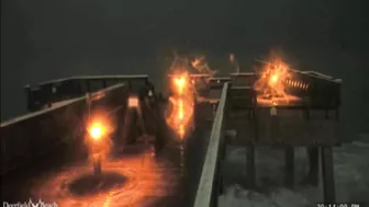 Video shows waves slamming Deerfield Beach pier