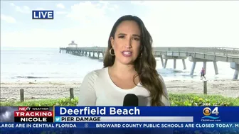 Deerfield Beach Pier Damaged By Crashing Waves Caused By Hurricane Nicole