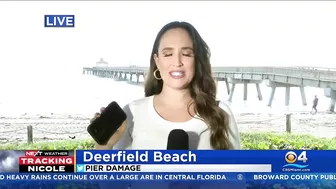 Deerfield Beach Pier Damaged By Crashing Waves Caused By Hurricane Nicole