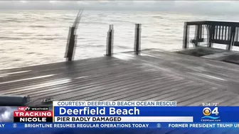 Deerfield Beach Pier Damaged By Crashing Waves Caused By Hurricane Nicole