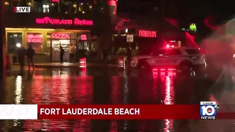 State Road A1A floods at Fort Lauderdale Beach