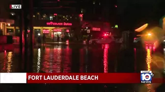 State Road A1A floods at Fort Lauderdale Beach