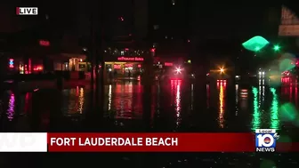 State Road A1A floods at Fort Lauderdale Beach