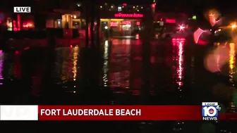 State Road A1A floods at Fort Lauderdale Beach