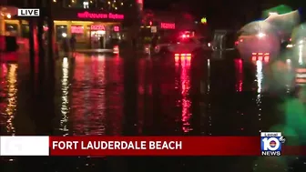 State Road A1A floods at Fort Lauderdale Beach