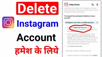 how to delete instagram account | instagram account delete kaise kare permanently