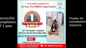 1st anniversary, Yoga karte raho be on balanced Diet celebration time, join positivetransformation