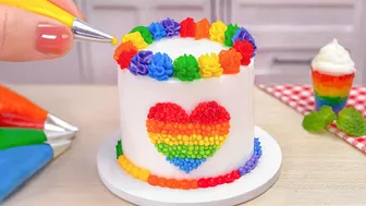 Wonderful Miniature Rainbow Cake Decorating Compilation | Satisfying Tiny Colorful Cake Tutorial