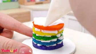 Wonderful Miniature Rainbow Cake Decorating Compilation | Satisfying Tiny Colorful Cake Tutorial