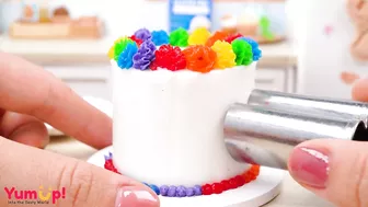 Wonderful Miniature Rainbow Cake Decorating Compilation | Satisfying Tiny Colorful Cake Tutorial