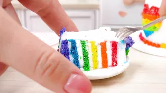 Wonderful Miniature Rainbow Cake Decorating Compilation | Satisfying Tiny Colorful Cake Tutorial