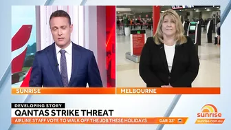 Travel chaos as Qantas flight attendants threatening to strike before Christmas | Sunrise