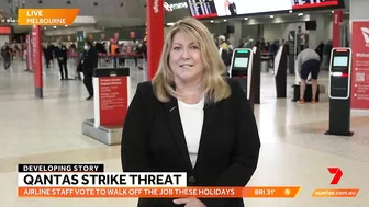 Travel chaos as Qantas flight attendants threatening to strike before Christmas | Sunrise