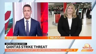 Travel chaos as Qantas flight attendants threatening to strike before Christmas | Sunrise