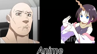 Anime vs Reddit (the rock reaction meme)