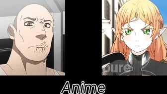 Anime vs Reddit (the rock reaction meme)