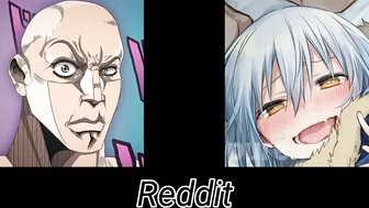 Anime vs Reddit (the rock reaction meme)