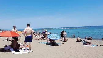 4K - Beach Walking - Barcelona Spain - Summer June 2022