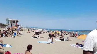 4K - Beach Walking - Barcelona Spain - Summer June 2022