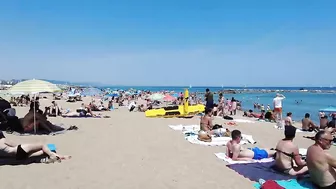 4K - Beach Walking - Barcelona Spain - Summer June 2022