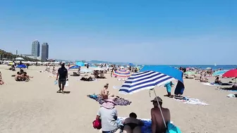 4K - Beach Walking - Barcelona Spain - Summer June 2022