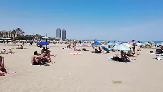 4K - Beach Walking - Barcelona Spain - Summer June 2022