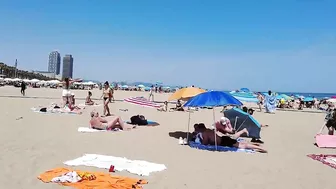 4K - Beach Walking - Barcelona Spain - Summer June 2022