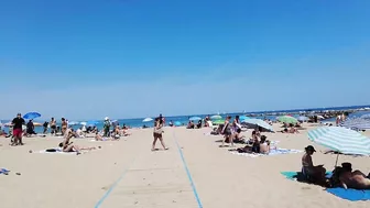 4K - Beach Walking - Barcelona Spain - Summer June 2022