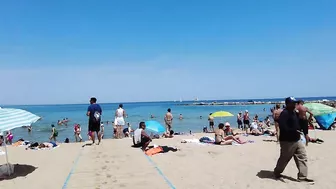 4K - Beach Walking - Barcelona Spain - Summer June 2022