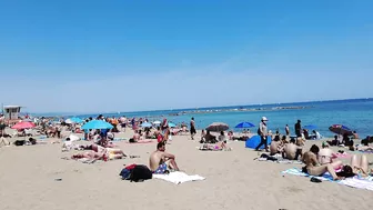 4K - Beach Walking - Barcelona Spain - Summer June 2022