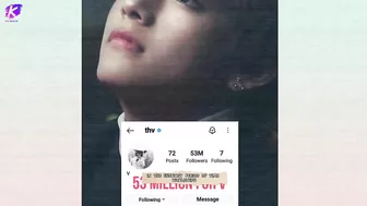 Taehyung bagged more records as he surpassed 53 million followers on Instagram