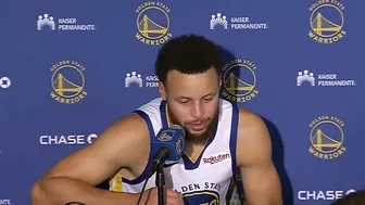 Steph Curry Responds to the ref's Travel Call late in the Fourth, Postgame Interview